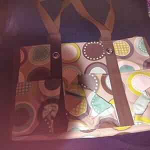 Thirty-One Polka Dot Tote in Brown and Green